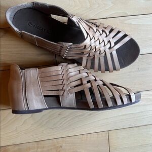 Chocolate blu viva leather caged confort sandals